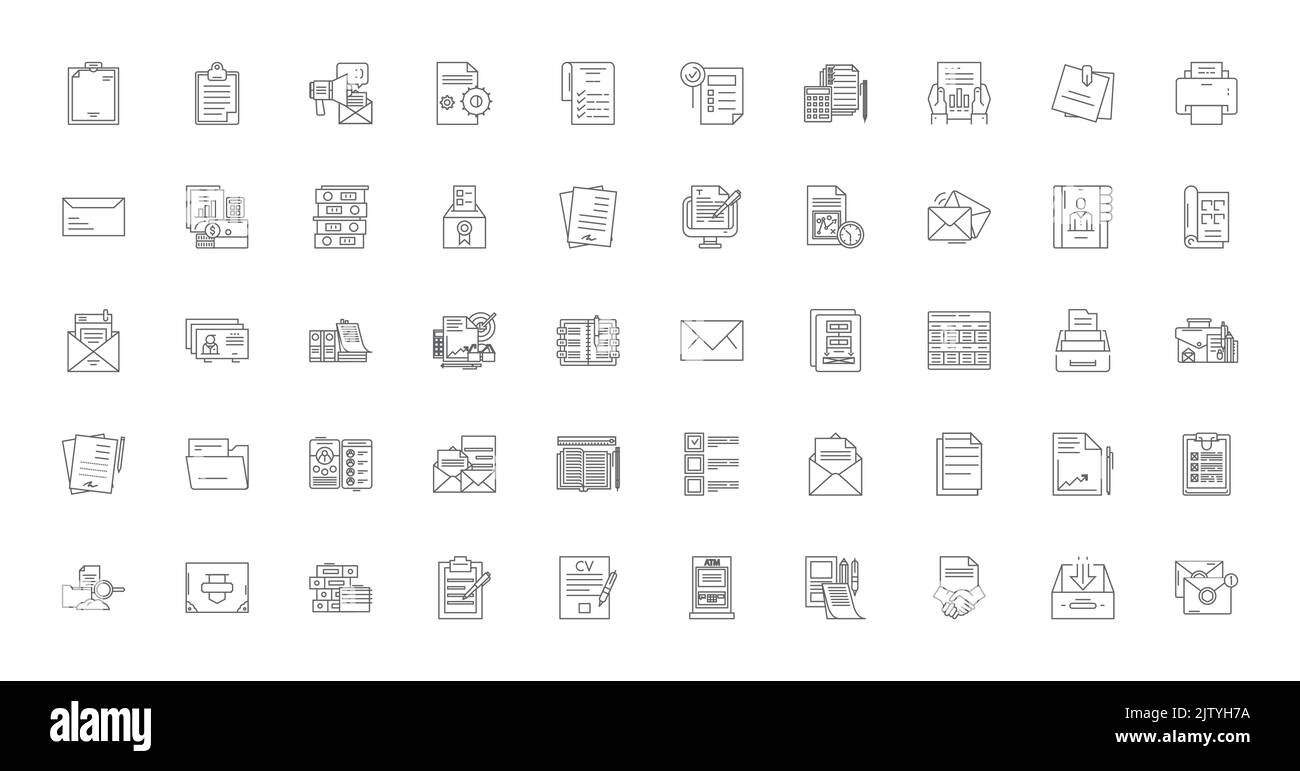 Ar?hive ideas, linear icons, line signs set, vector collection Stock Vector