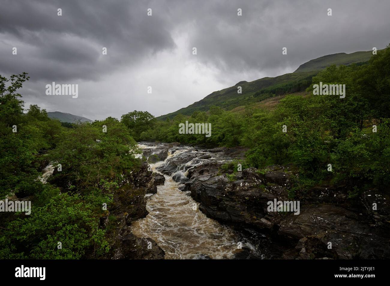 Glen Orchy Waterfall, Scotland Stock Photo