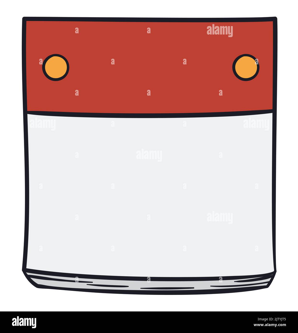 Simple looseleaf calendar with blank space in flat colors and cartoon