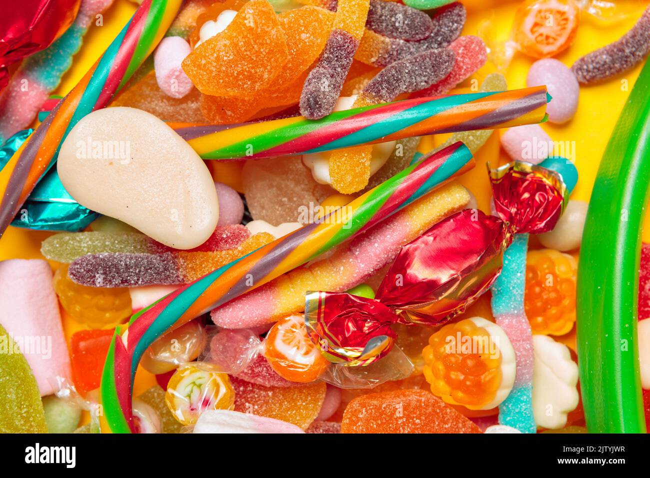 Different colorful fruit candy Stock Photo - Alamy