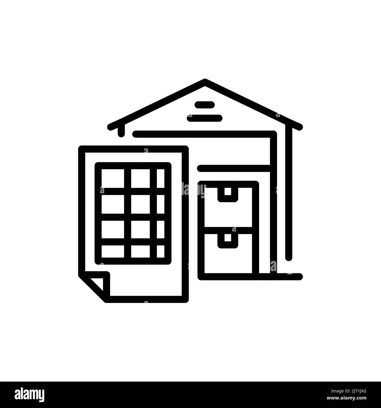 Inventory olor line icon pictogram for web page stock vector image
