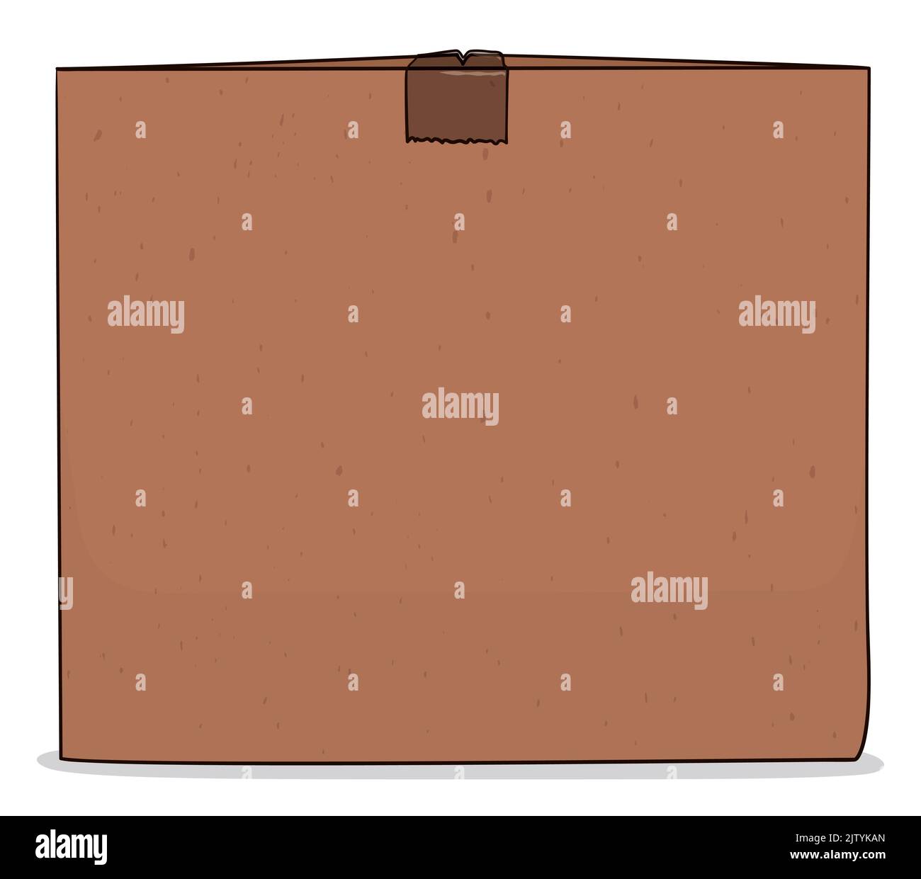 Isolated cardboard box closed with a tape in cartoon style over white