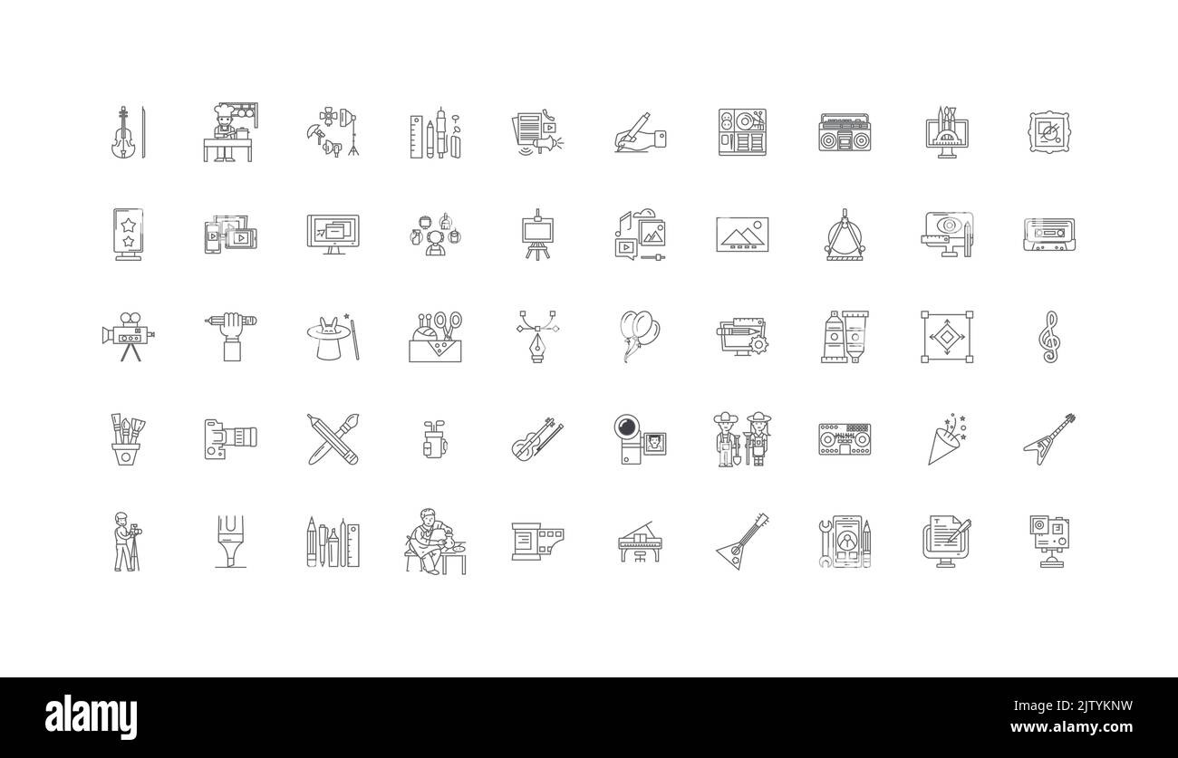 Creative concept illustration, linear icons, line signs set, vector ...