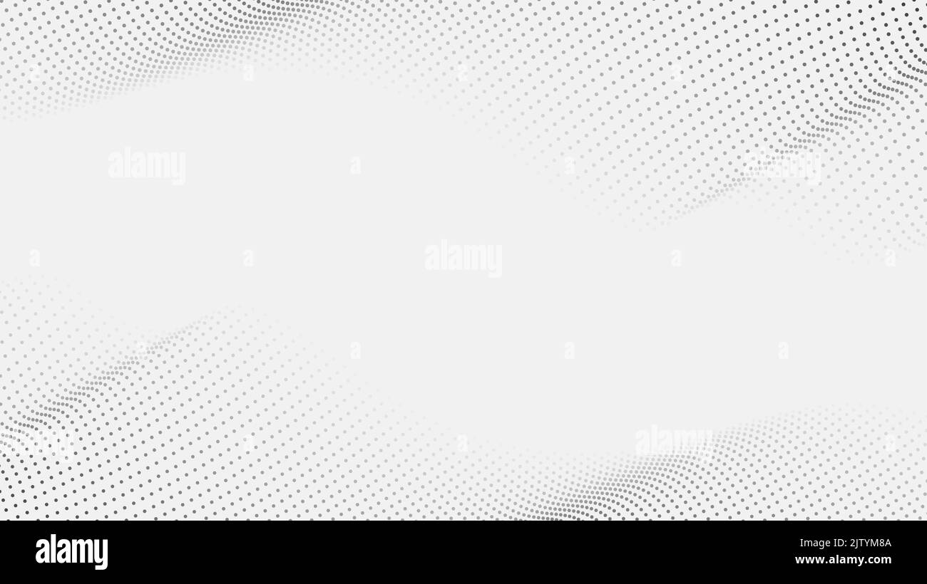 Abstract black dots particles halftone wave isolated on white ...