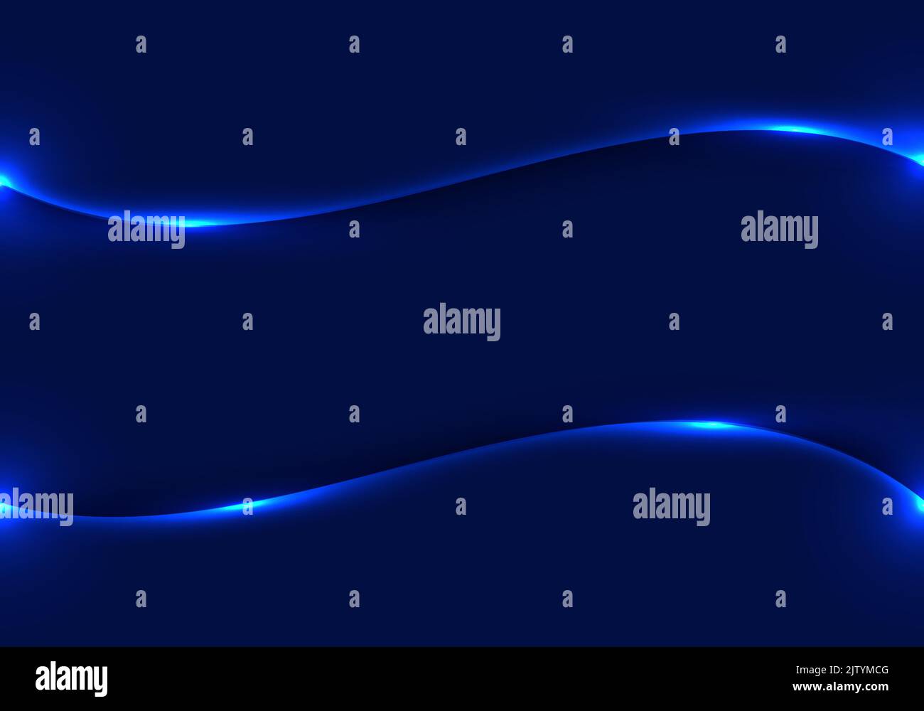 Abstract template glowing blue wave neon lighting background technology concept. Vector illustration Stock Vector