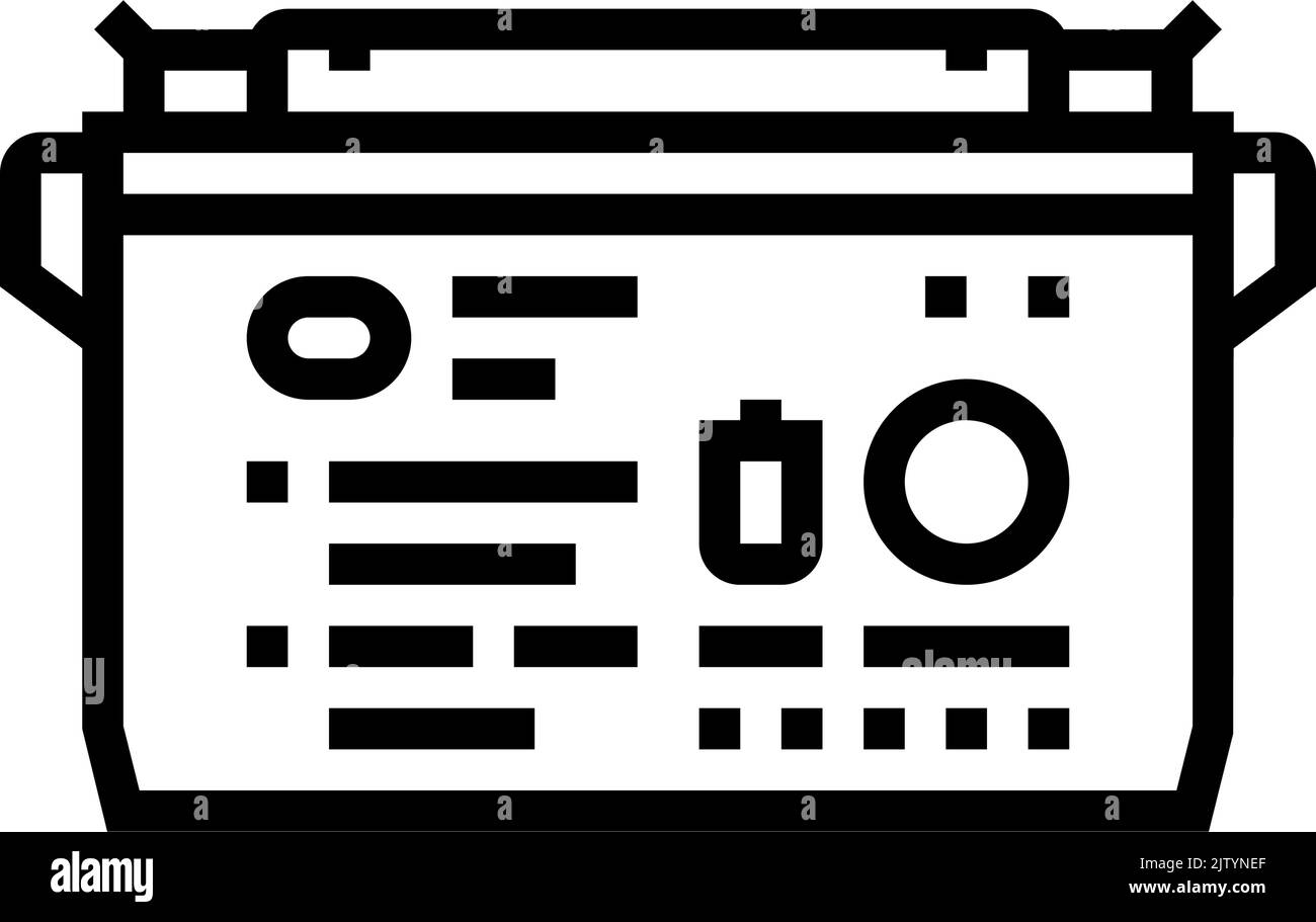 Deep cycle battery line icon vector illustration stock vector image