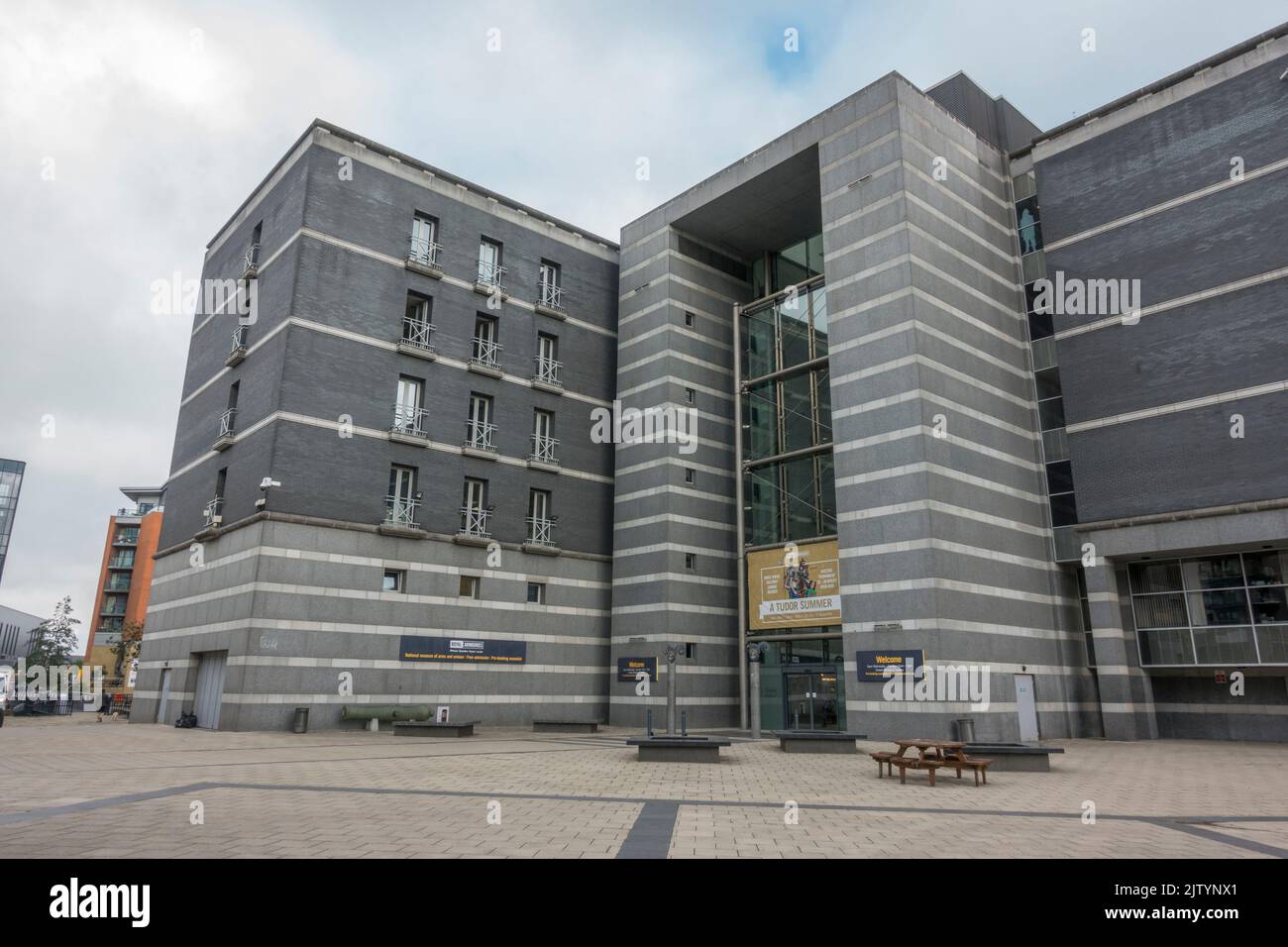 Main entrance to the Royal Armouries Museum in the River Aire area of
