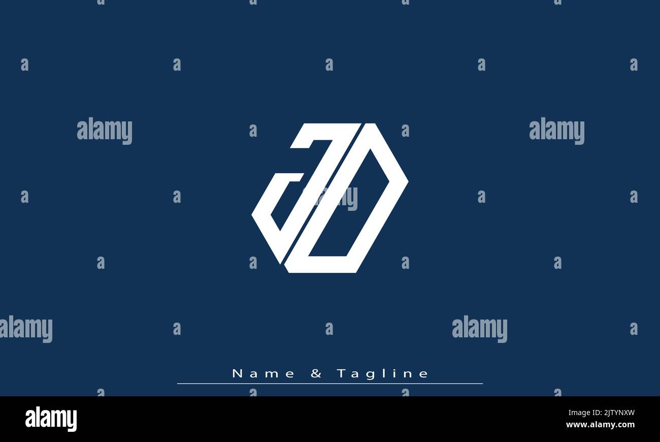 Alphabet letters Initials Monogram logo JD , DJ Stock Vector