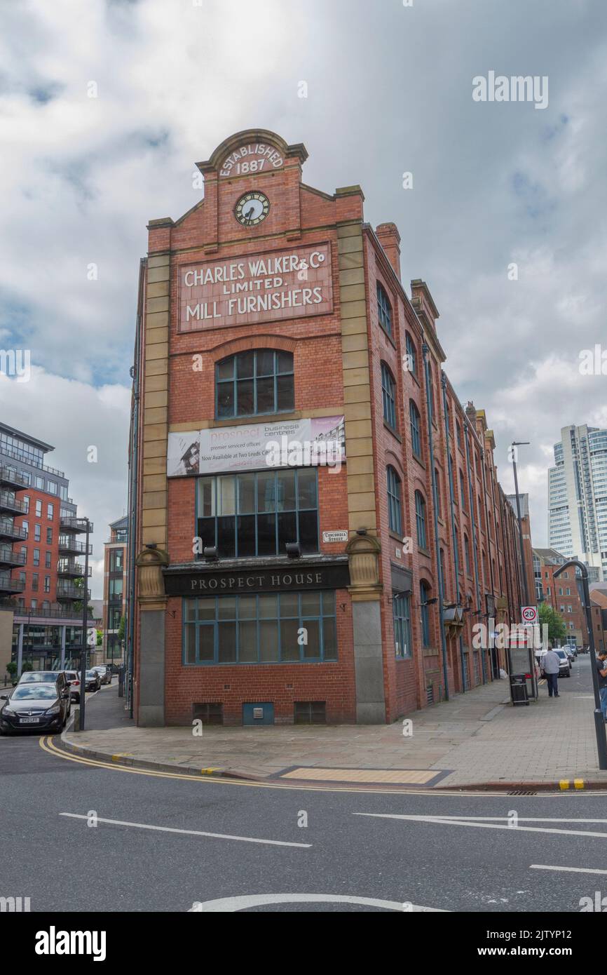 Prospect House, the former Charles Walker & Co building (mill furnishers) in theThe Calls area of Leeds, West Yorkshire, UK. Stock Photo