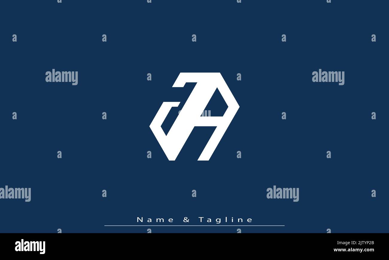 Alphabet letters Initials Monogram logo JA , AJ Stock Vector