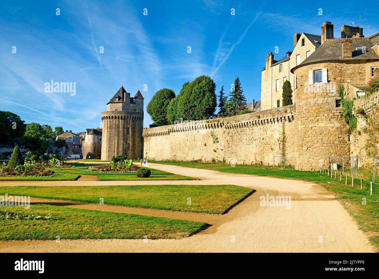 Vannes Brittany France. Gardens by the city walls Stock Photo