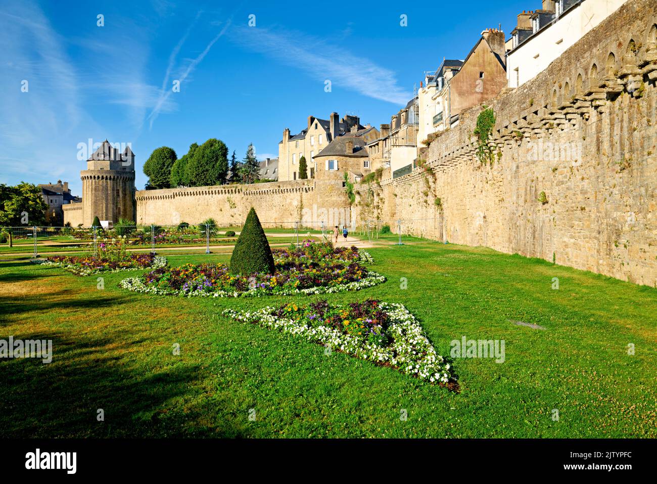 Vannes Brittany France. Gardens by the city walls Stock Photo