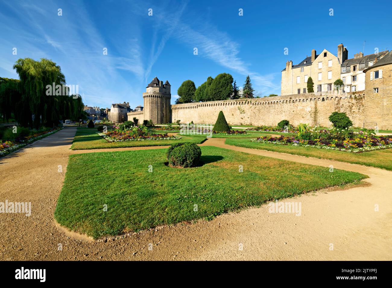 Vannes Brittany France. Gardens by the city walls Stock Photo