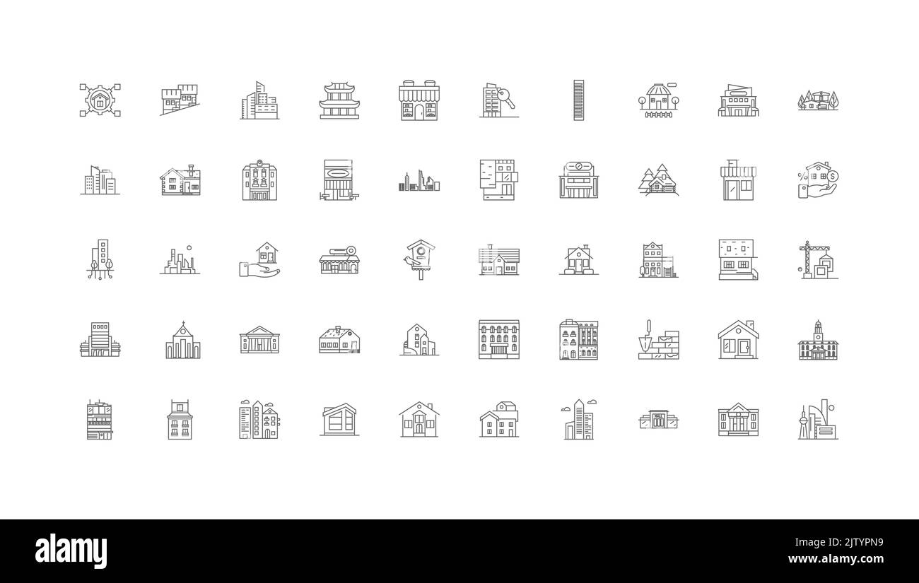 Home ideas, linear icons, line signs set, vector collection Stock Vector