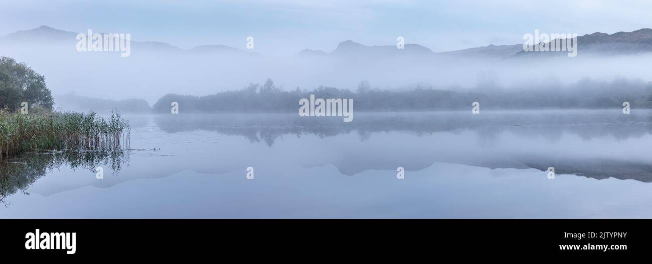 Elterwater at dawn, Lake District National Park, Cumbria, England, UK Stock Photo