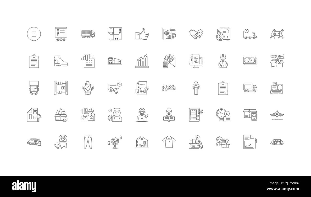 Wholesale ideas, linear icons, line signs set, vector collection Stock ...