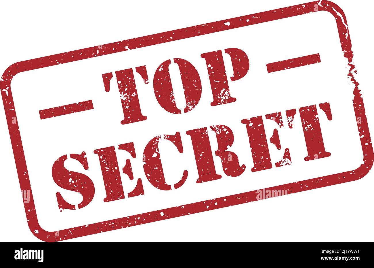 red grungy TOP SECRET rubber stamp isolated on white, vector