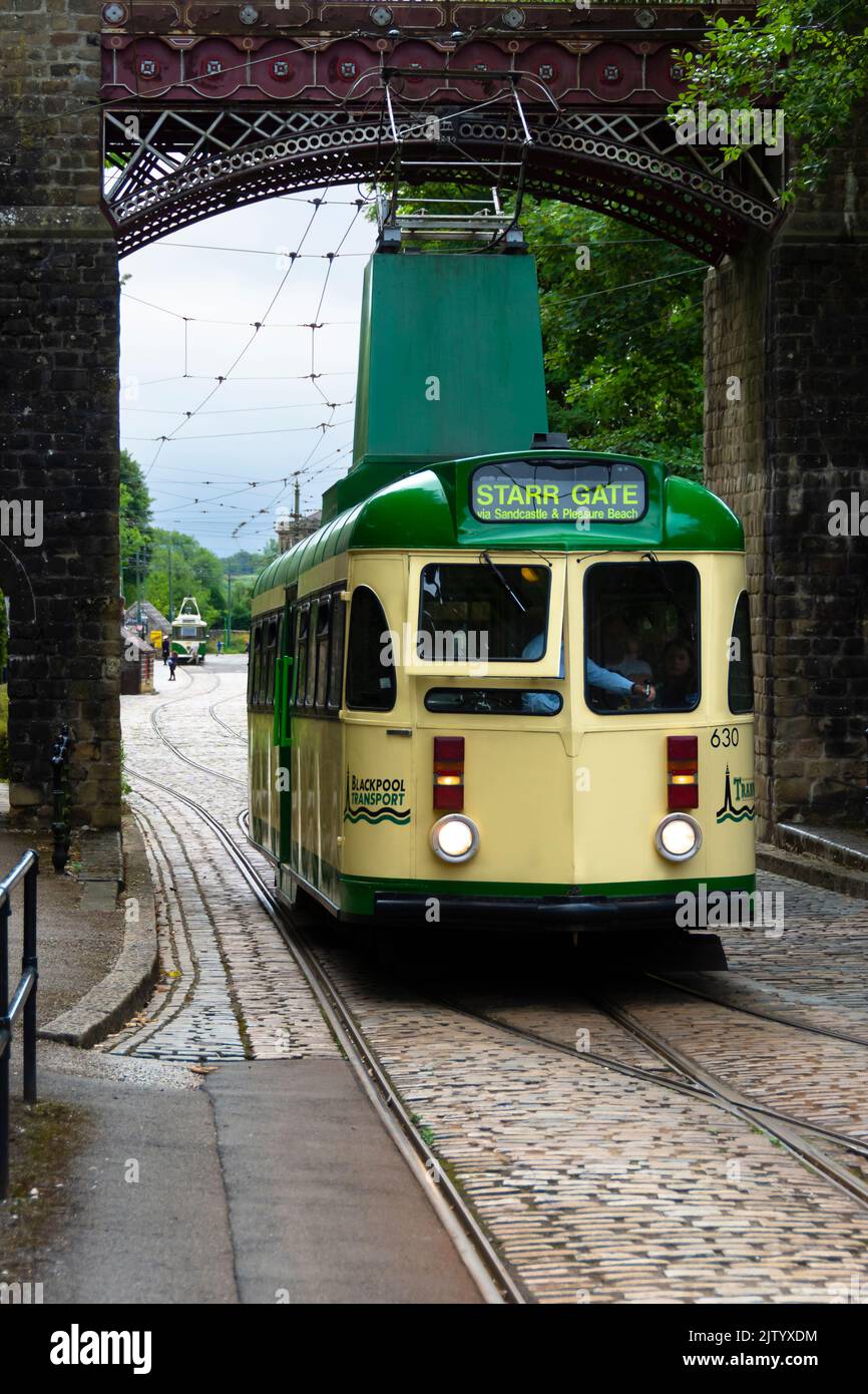 Exhibits at the The National Tramway Museum in Crich Matlock Stock Photo