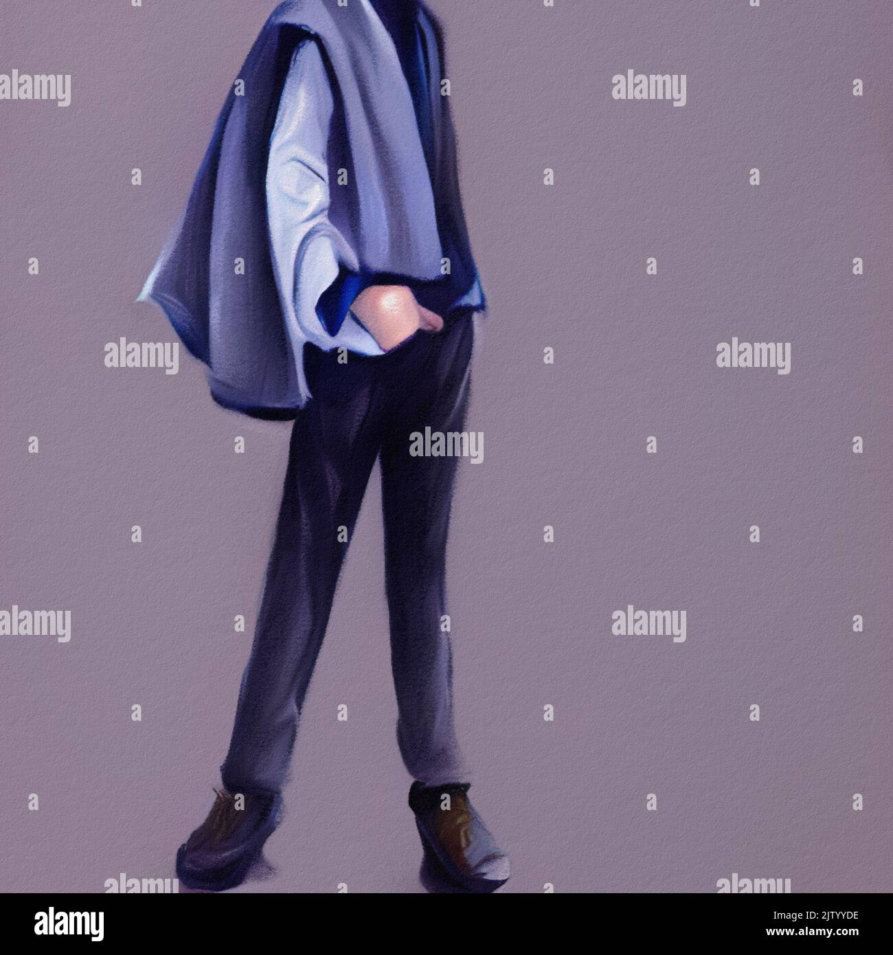 Stylish dressed anime boy Stock Illustration