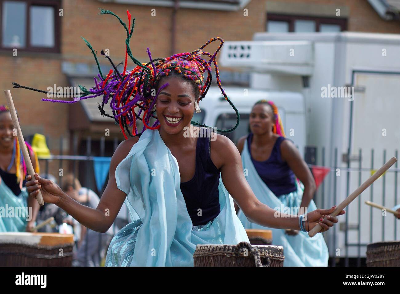 Ingoma Nshya Drummers from Rwanda playing the Clifton Street Festival