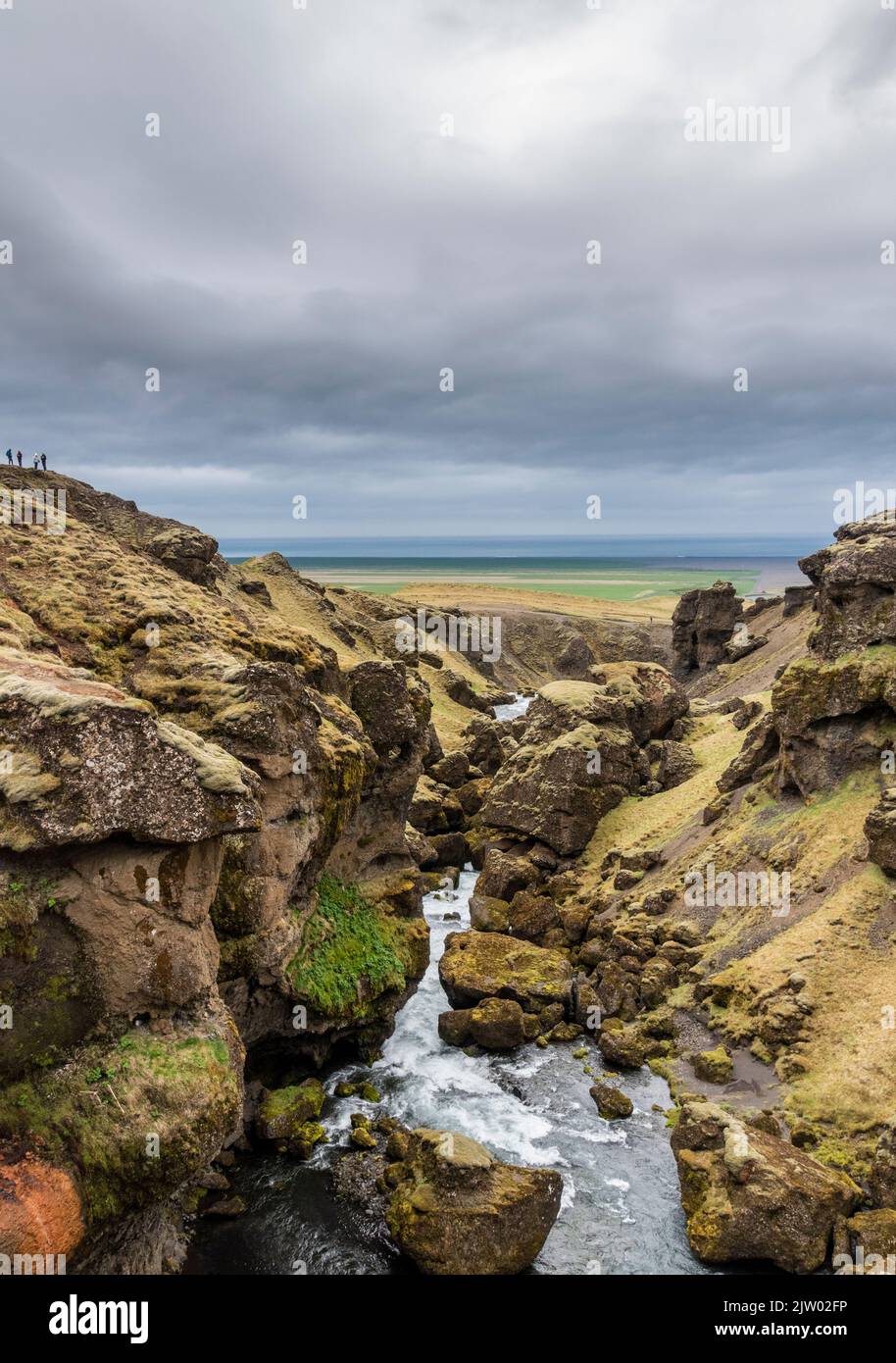 Waterfalls on the River Skóga, southern region of Iceland. Stock Photo