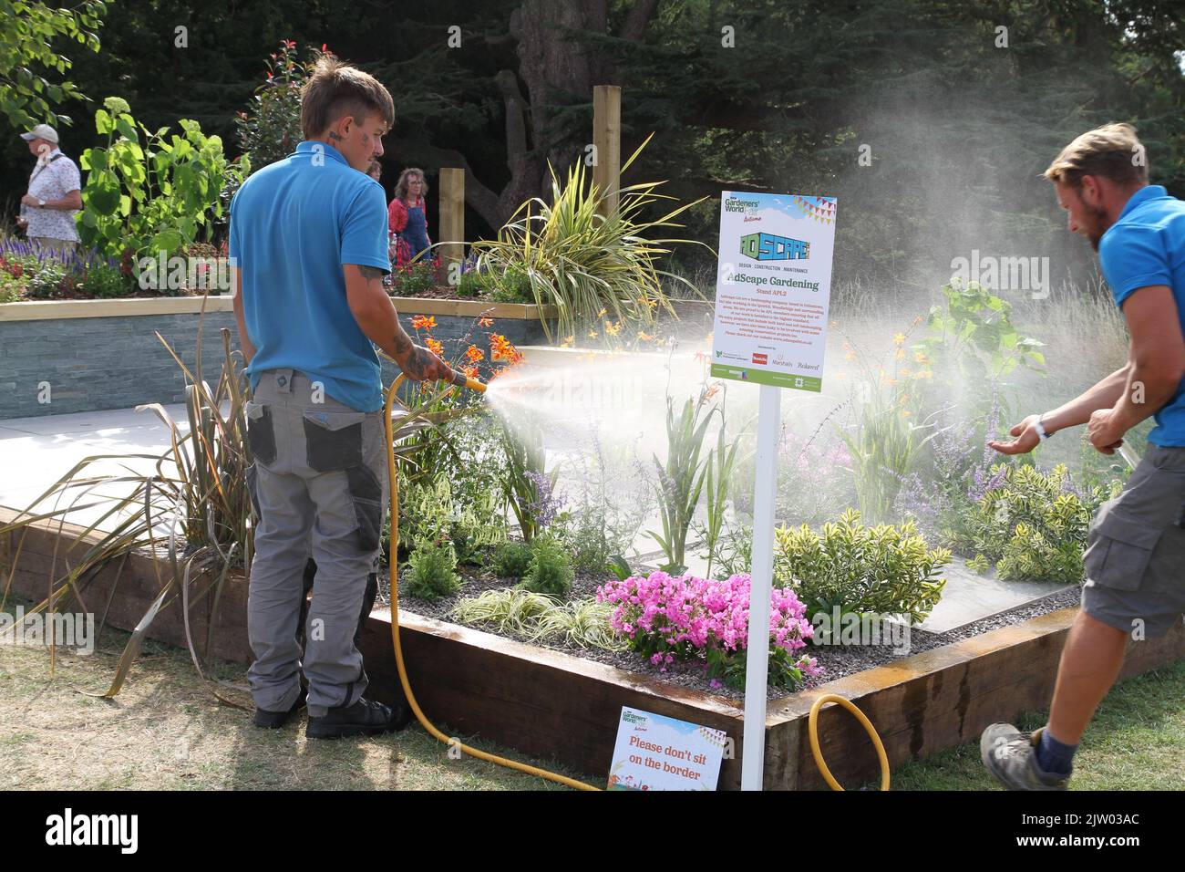 The first ever BBC Gardeners' World Autumn Fair is taking place at Audley End House in Essex. Adscape Gardening, one of the competing teams in the APL Professional Skills competition. Stock Photo