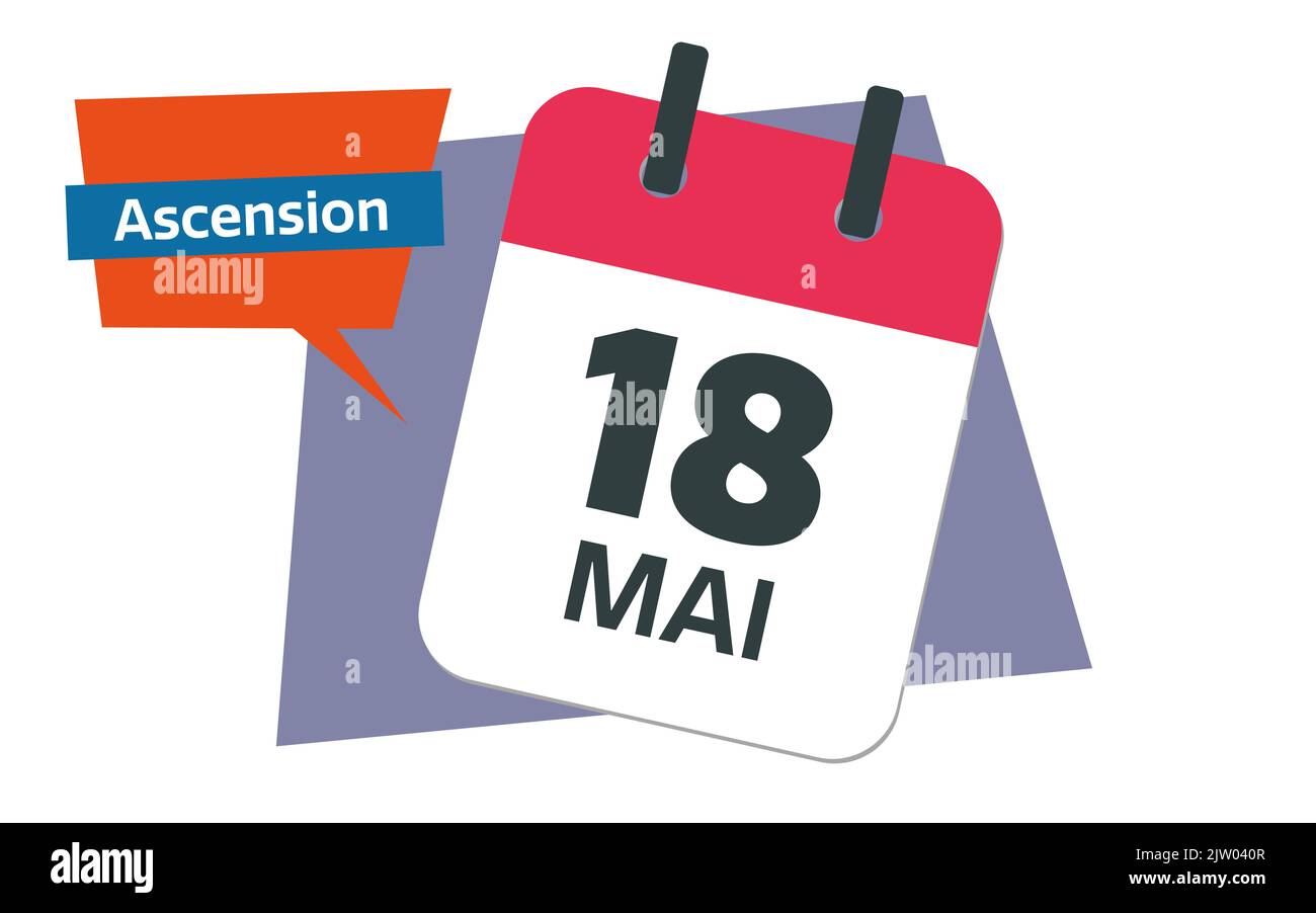 french 18 may 2023 calendar date ascension day Stock Photo