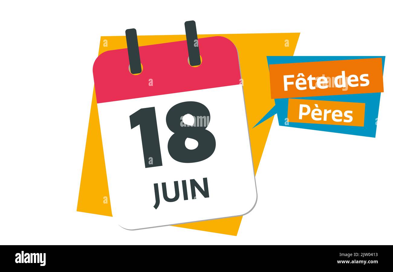 french june 18 2023 calendar date french fathers day Stock Photo