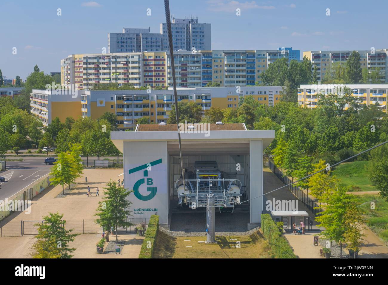 Seilbahn, Gärten der Welt, Hochhäuser, Wohnsiedlung, Marzahn, Berlin