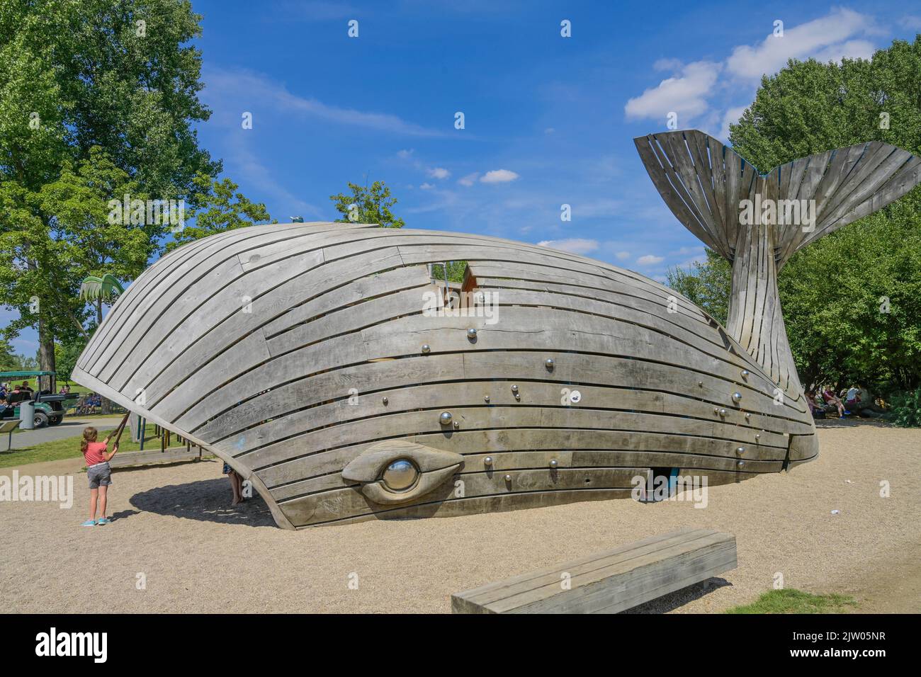 Wasserspielplatz, Gärten der Welt, Marzahn, Berlin, Deutschland Stock