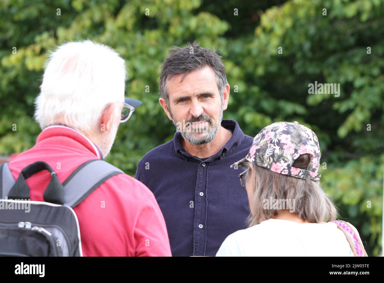 Saffron Walden, UK. 02nd Sep 2022. The first ever BBC Gardeners' World Autumn Fair is taking place at Audley End House in Essex. Adam Frost, one of the presenters of the BBC Gardeners' World programme, chatting with people. Credit: Eastern Views/Alamy Live News Stock Photo