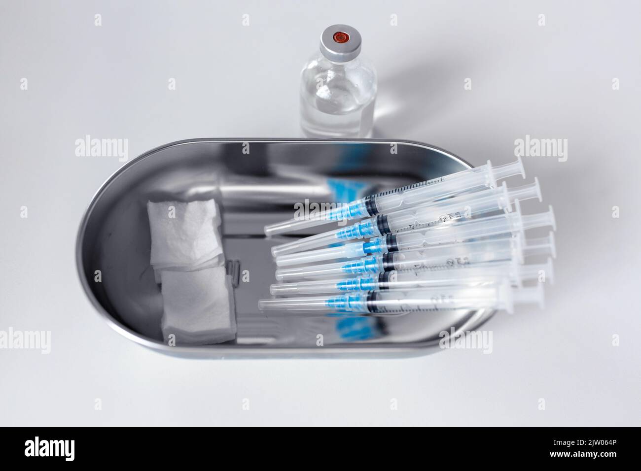 close up of syringes, sterile wipes and medicine Stock Photo Alamy