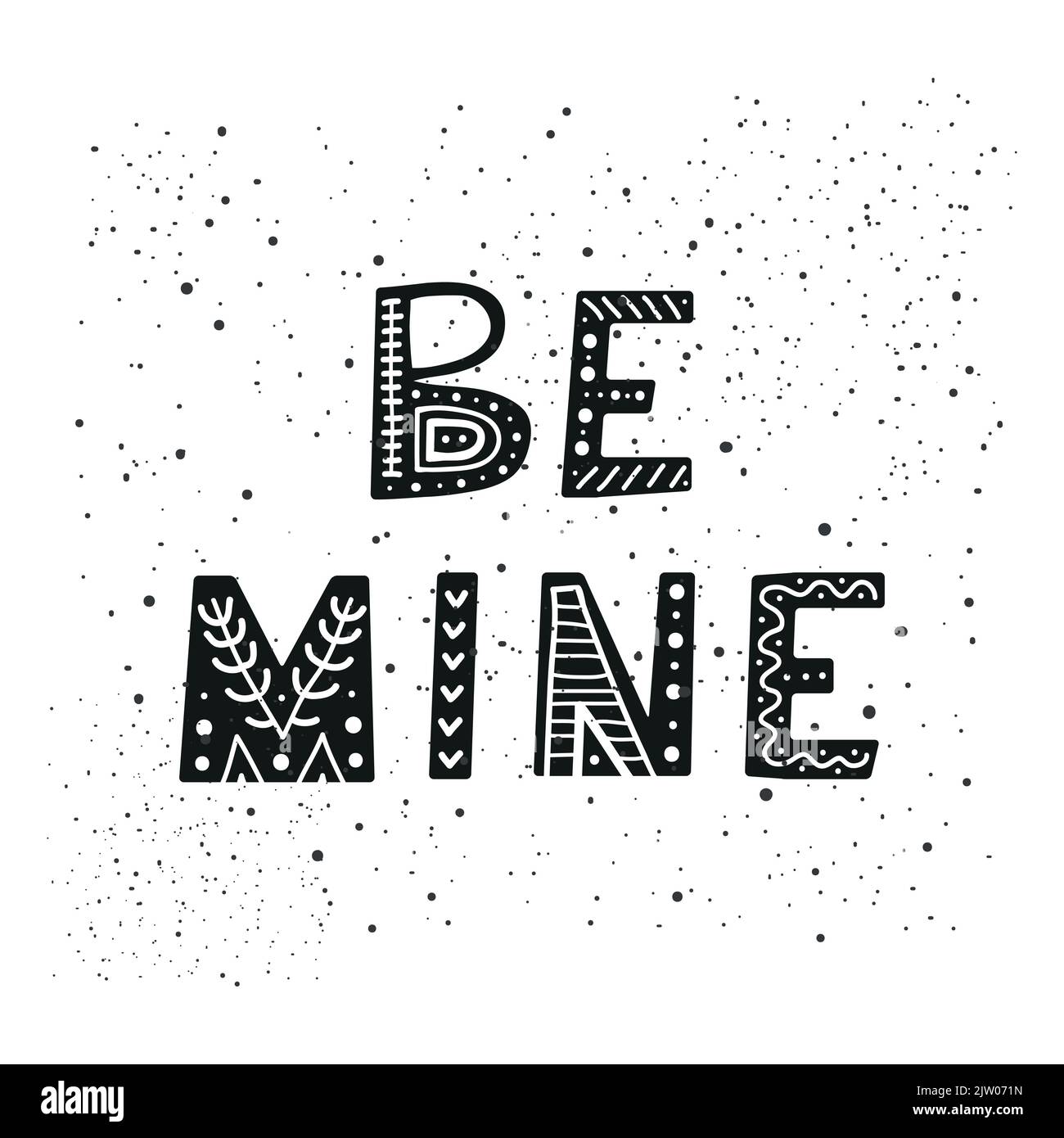 Mine hand lettering black Stock Vector Images - Alamy