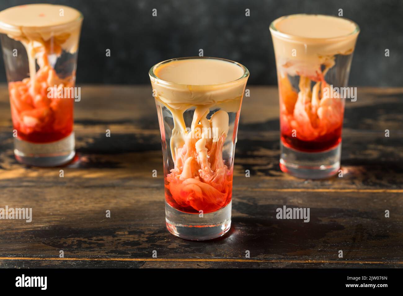 Boozy Halloween Brain Hemorrhage Shot Cocktail with Peach and Grenadine ...