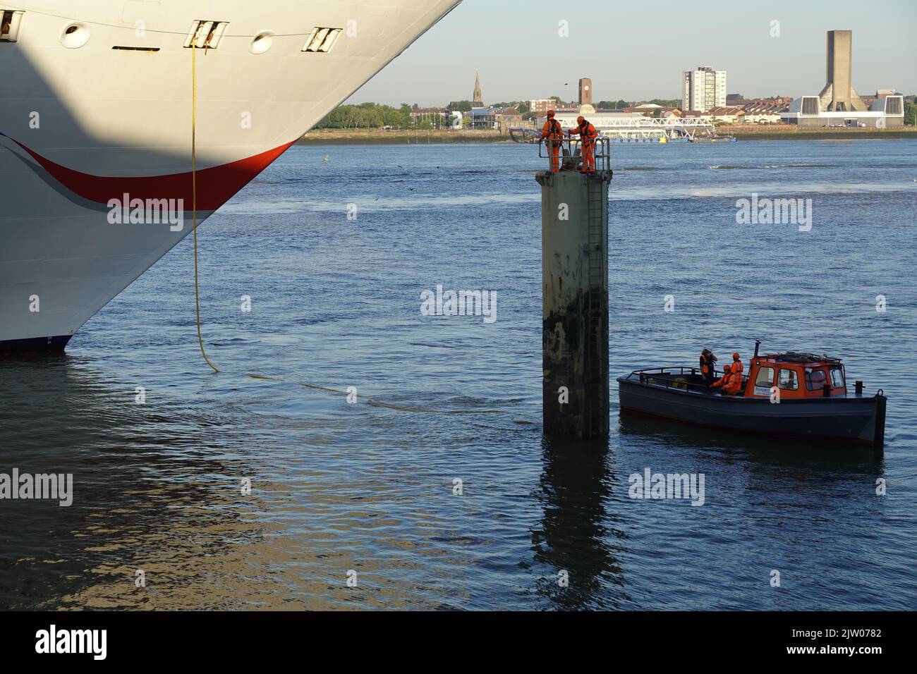 Norwegian Star Cruise liner, River Mersey, Liverpool, Merseyside, United Kingdom Stock Photo
