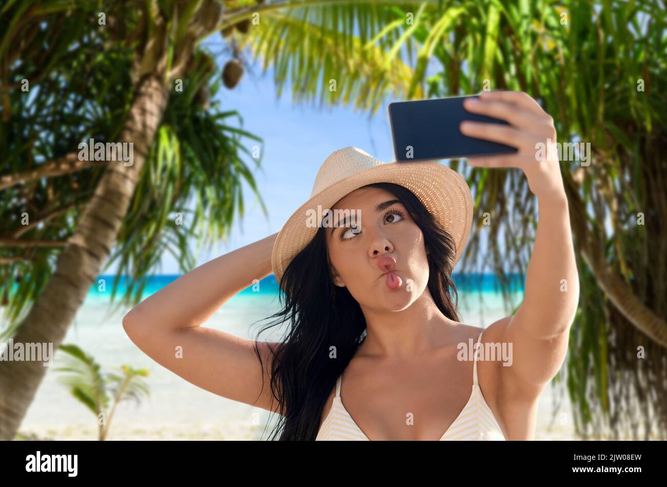 Bikini selfie hires stock photography and