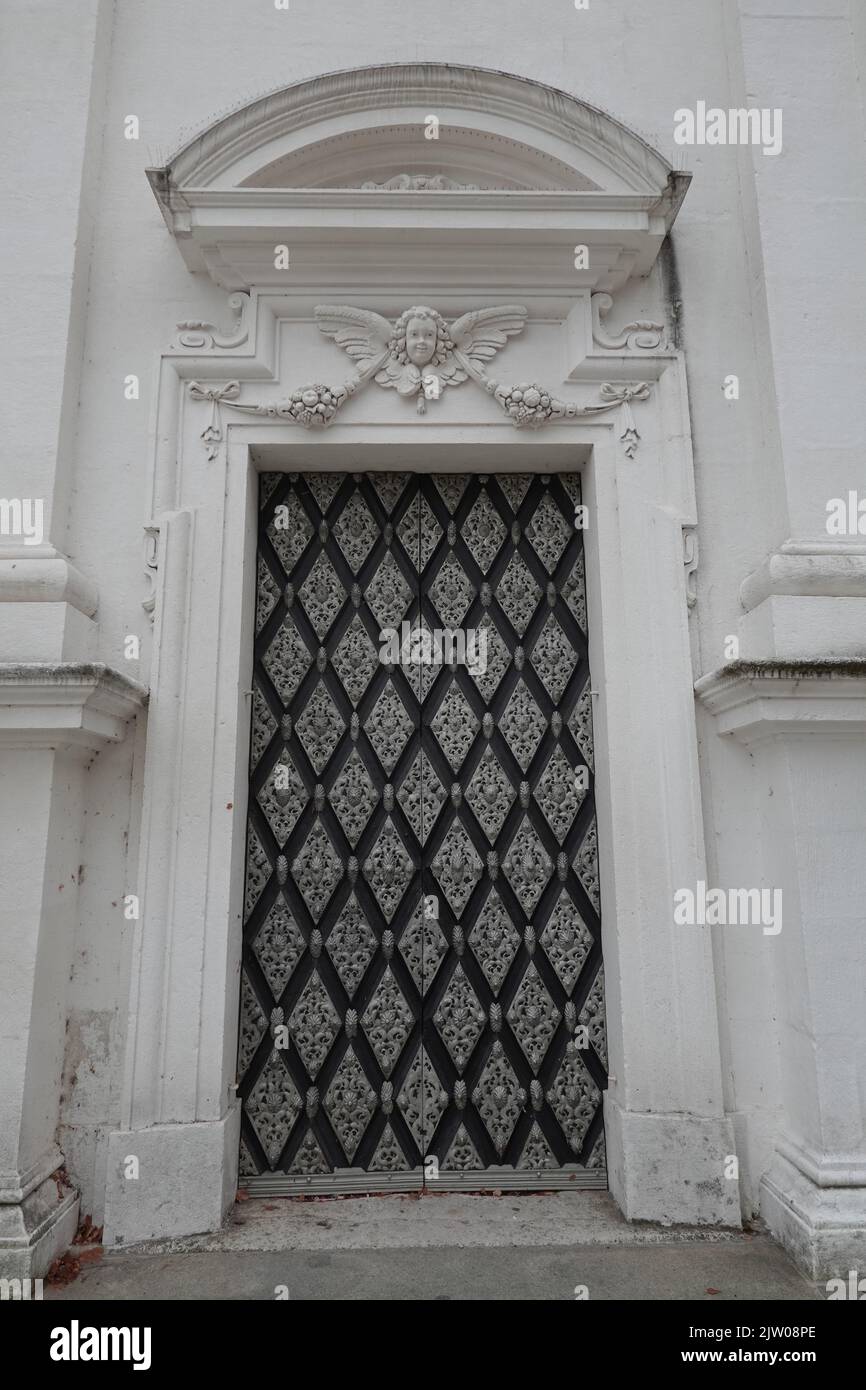 Ornate doors on St Stephen's Cathedral, Passau, Bavaria, Germany Stock Photo