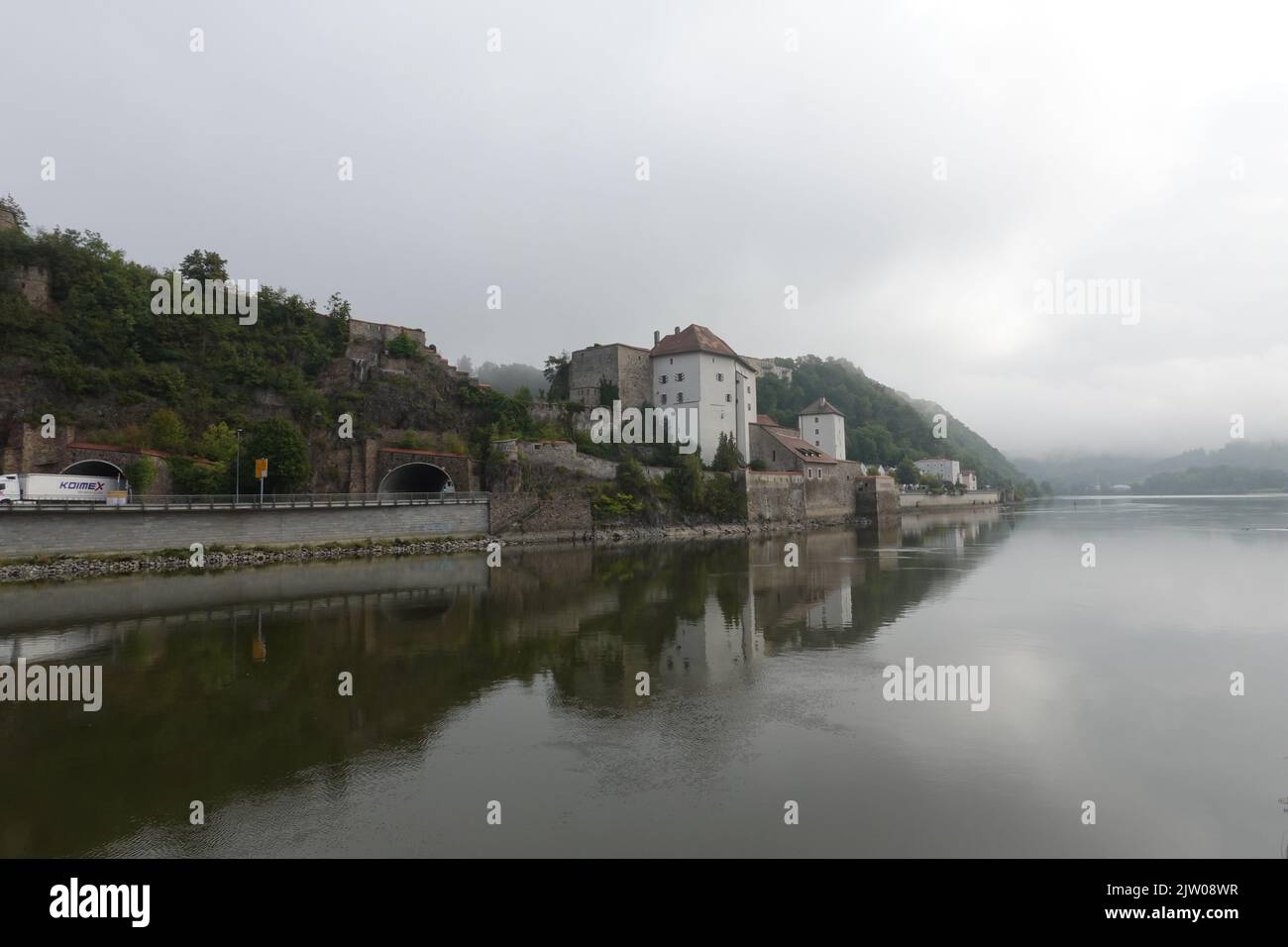 The city of Passau, Germany where three rivers, the Danube, the Inn and the Ilz rivers meet Stock Photo