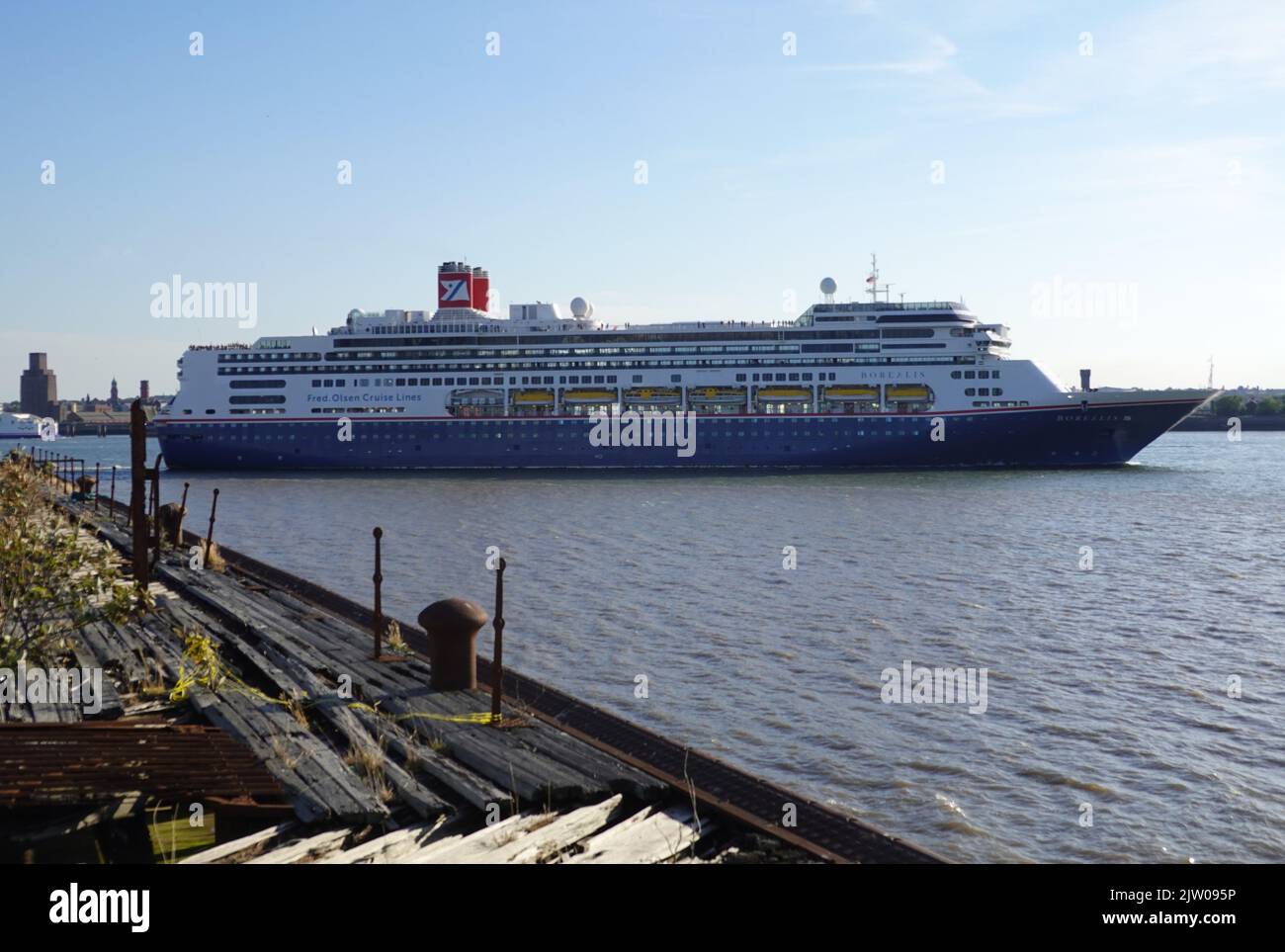 Fred Olsen Cruise ship leaving Liverpool, Merseyside, UK Stock Photo