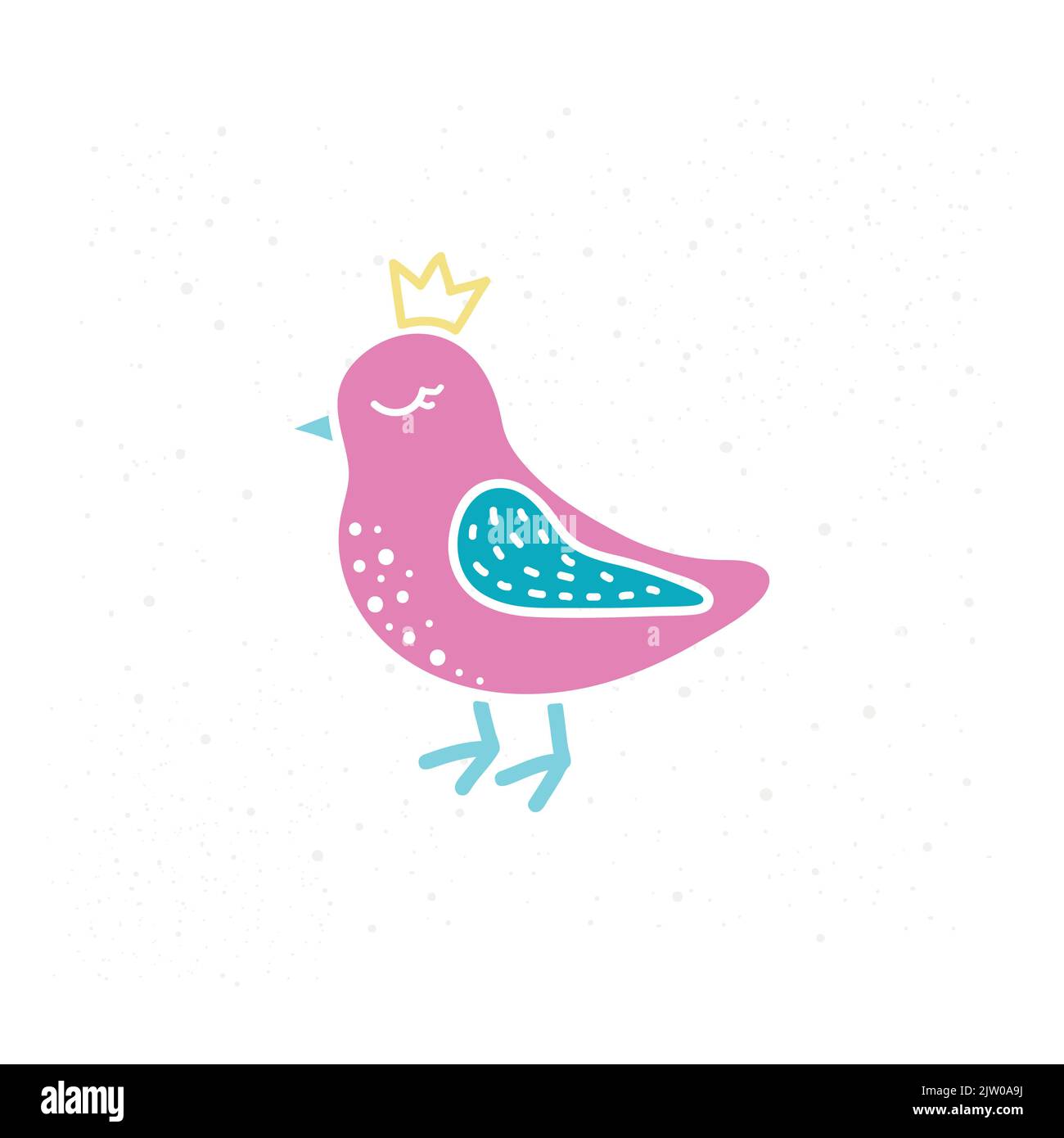 Cute hand drawn colorful bird isolated on white background Stock Vector ...