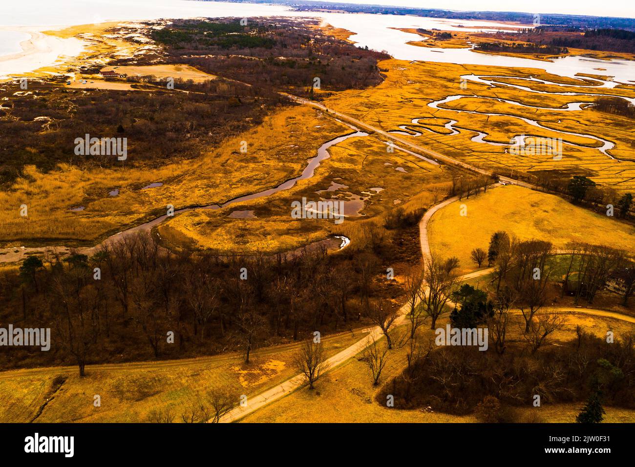 Aerial view of State Crane , Ipswich Massachusetts Stock Photo
