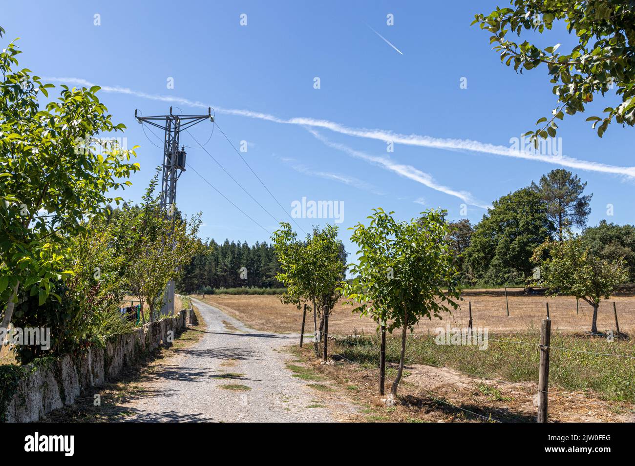 Boveda de Mera, Spain. Fields around this small Galician village Stock Photo