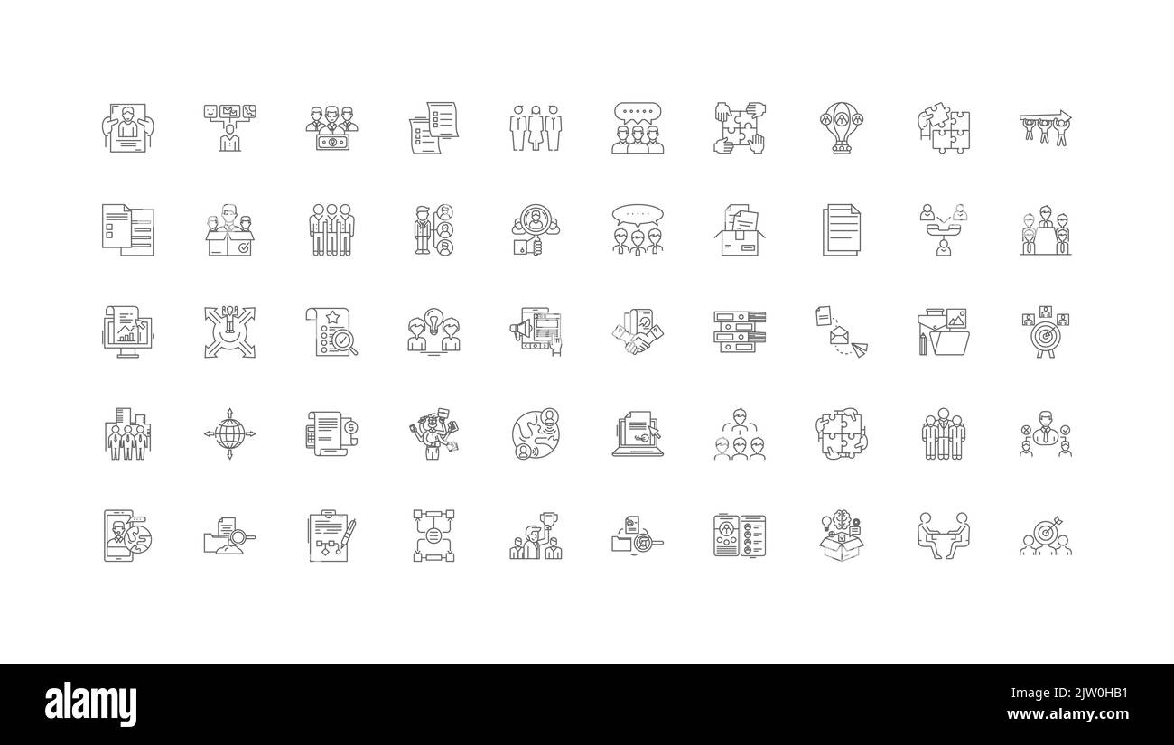 Department ideas, linear icons, line signs set, vector collection Stock