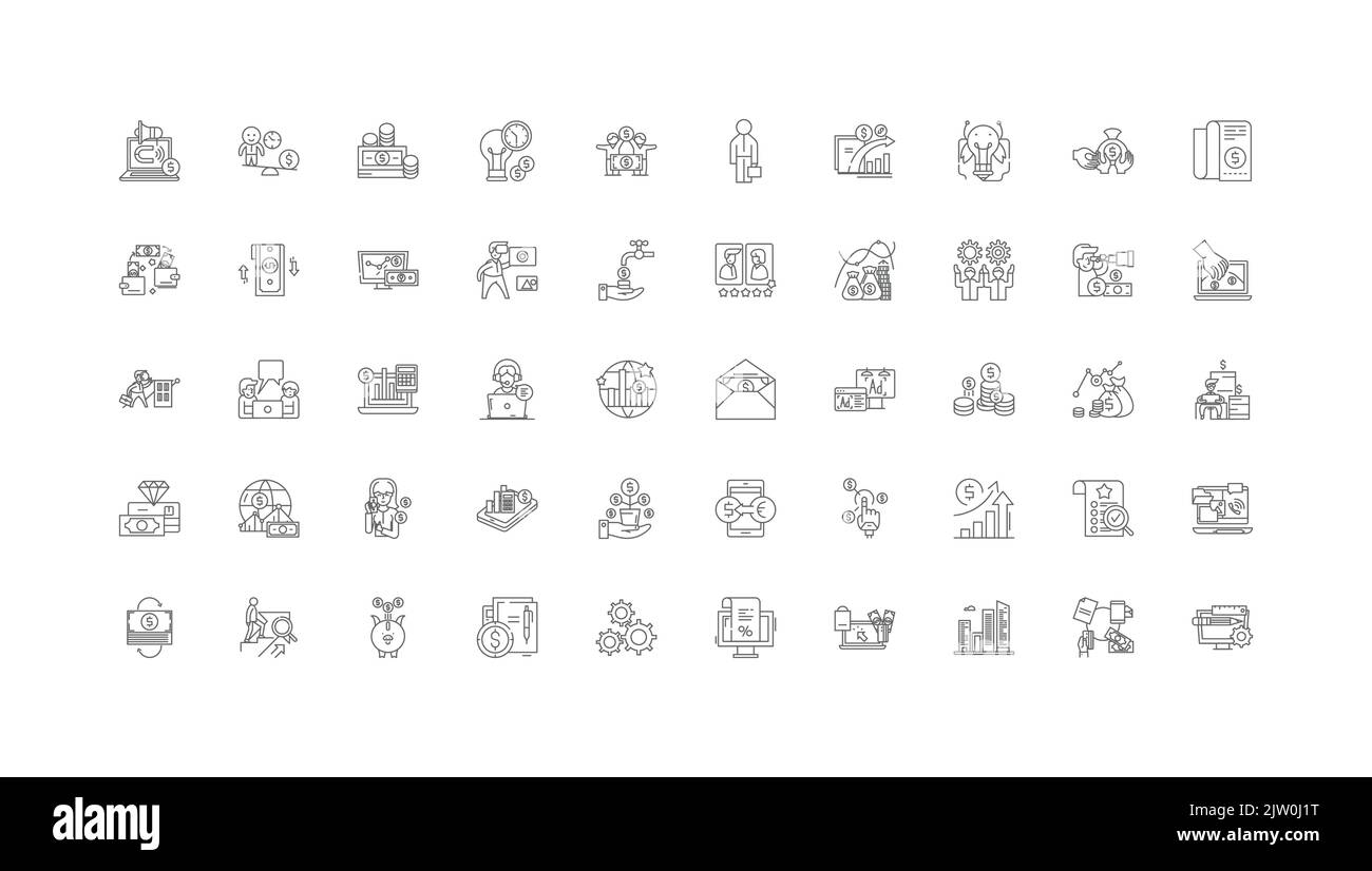 Small business ideas, linear icons, line signs set, vector collection Stock Vector
