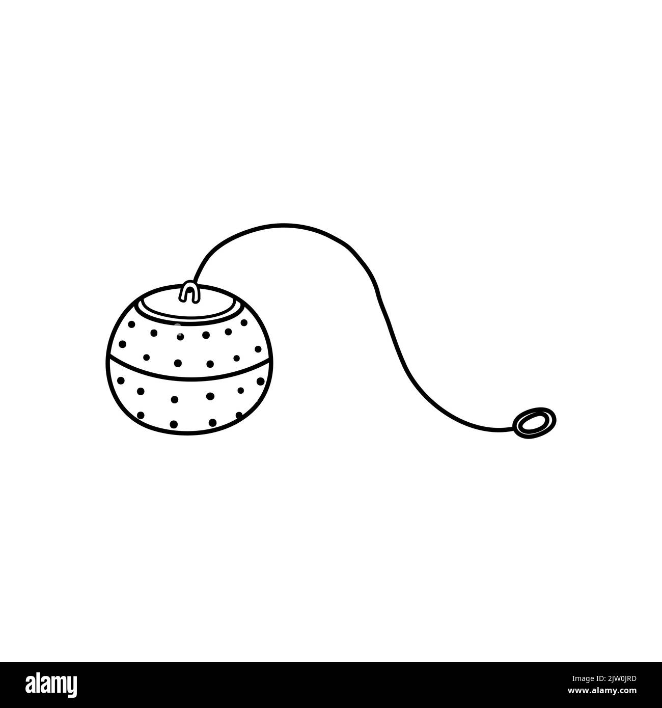 Hand drawn outline tea strainer isolated on white background Stock