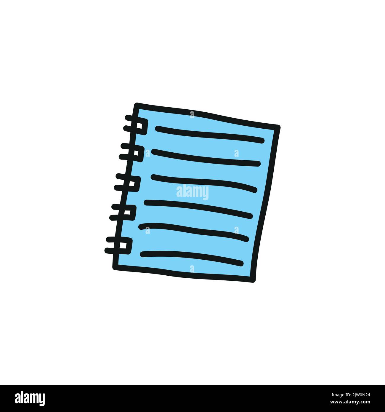 Doodle colored paper note isolated on white background. Stock Vector