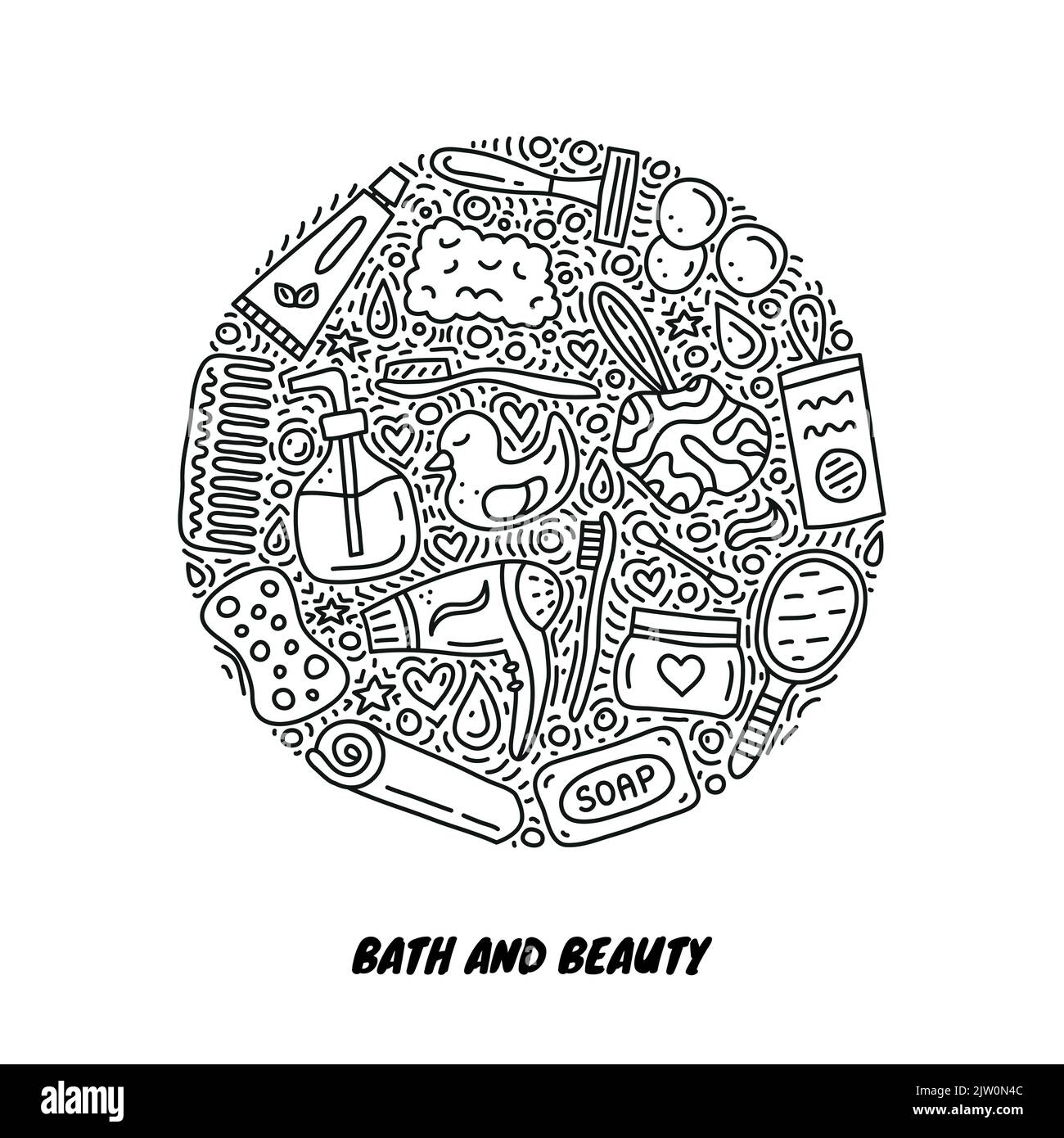 https://c8.alamy.com/comp/2JW0N4C/doodle-outline-bathroom-and-hygiene-icons-composed-in-circle-shape-2JW0N4C.jpg