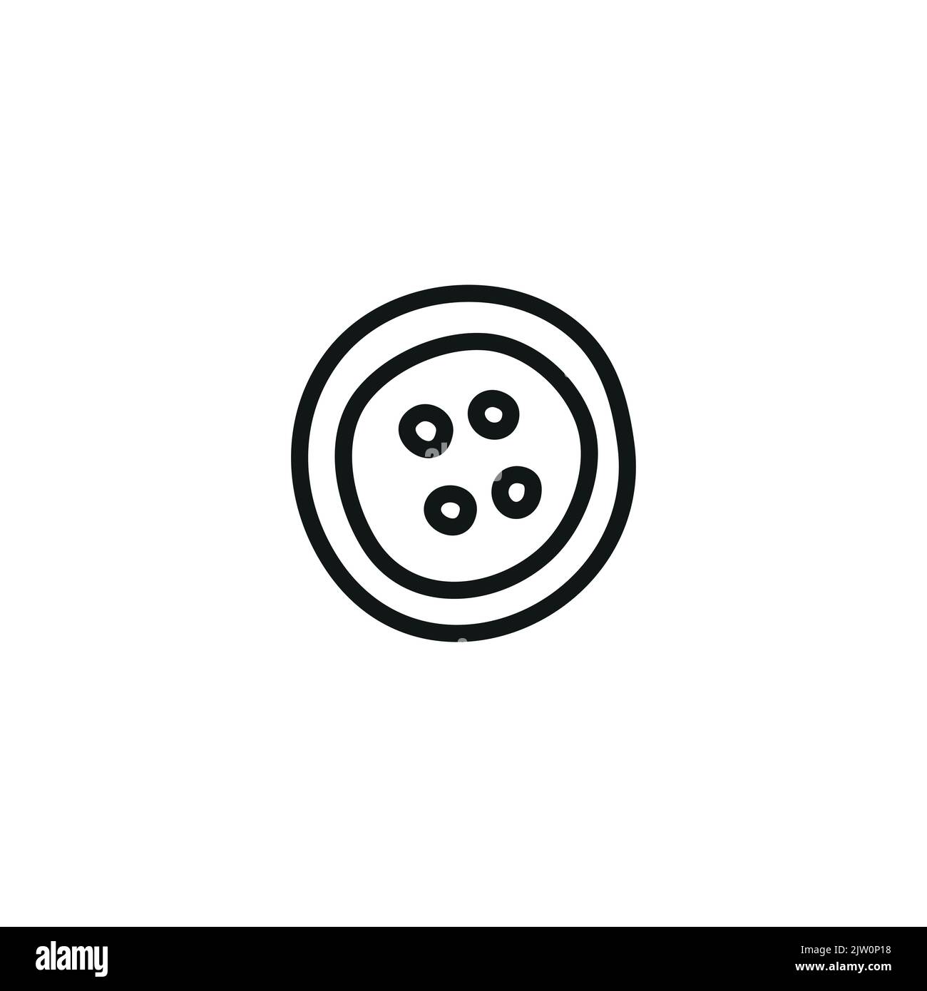 Doodle outline button icon isolated on white background Stock Vector ...