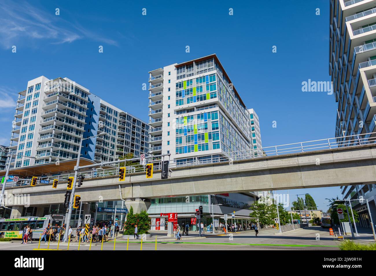 Richmond cityscapes. Downtown with Modern apartment buildings in Richmond BC, Canada. Apartment