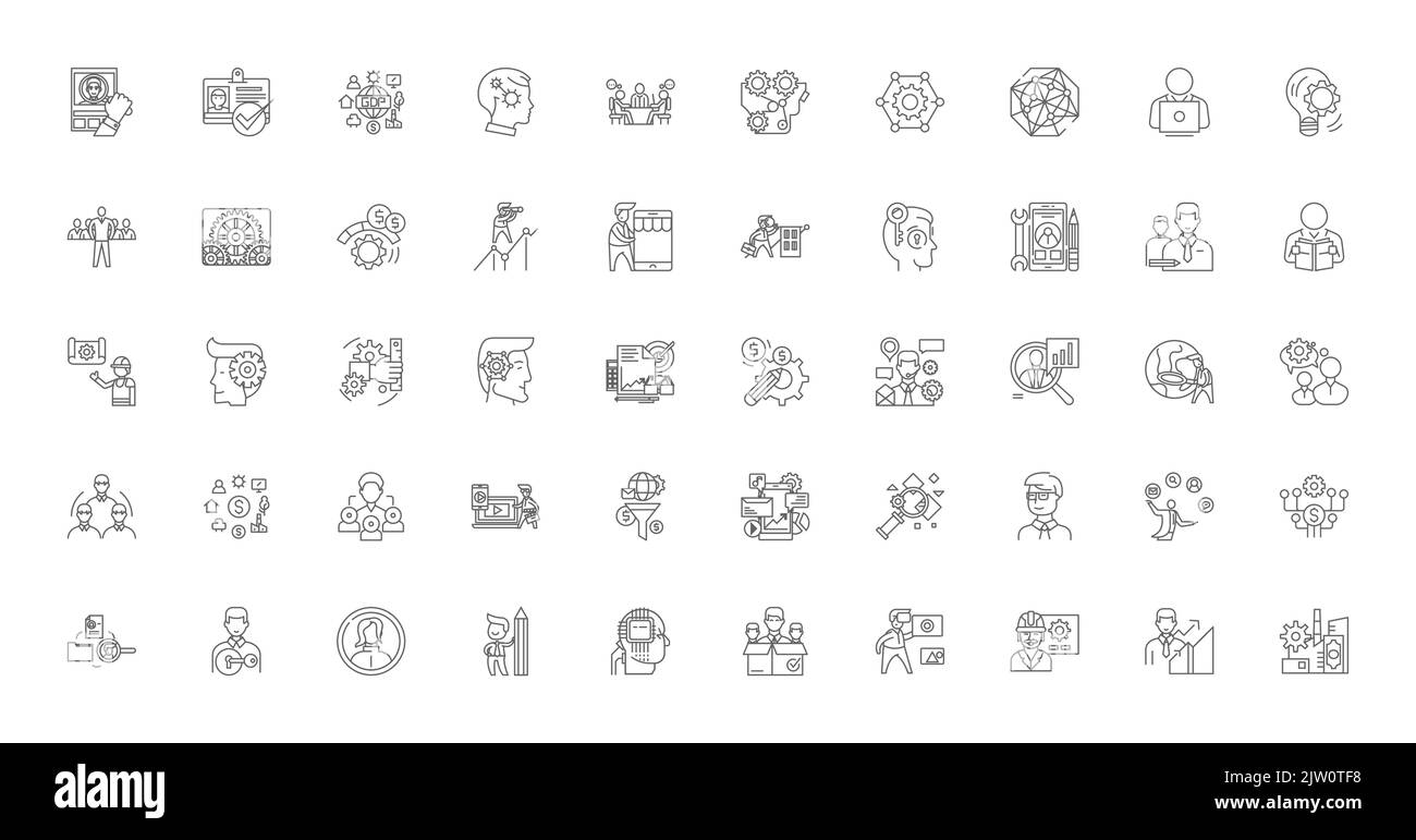 Admin concept illustration, linear icons, line signs set, vector ...